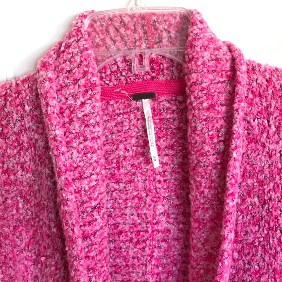FREE PEOPLE BFF Cardigan Oversized Sweater Prickly Pear Pink Women’s Size Medium - Picture 3 of 16